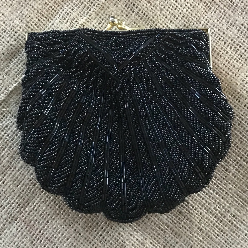 Sequin black clutch
